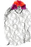 Merkloos Halloween thema diadeem met bloemen en sluier