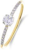 Lucardi Dames 14 karaat geelgouden ring met lab grown diamant 0,325ct