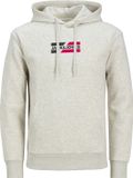 JACK&JONES JJECORP GRAPHIC SWEAT HOOD NOOS Heren Trui - White Melange 01