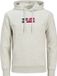JACK&JONES JJECORP GRAPHIC SWEAT HOOD NOOS Heren Trui - White Melange 01