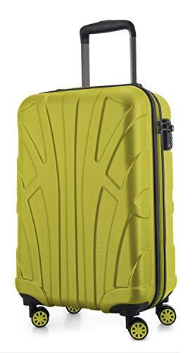 Suitline Handgepäck Hartschalen-Koffer Koffer Trolley Rollkoffer Reisekoffer, TSA, 55 cm, ca. 34 Liter, 100% ABS Matt, Farn