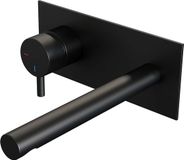 Brauer Black Edition Inbouw Wastafelmengkraan met Rechte Uitloop en Afdekplaat Model B2 Mat Zwart