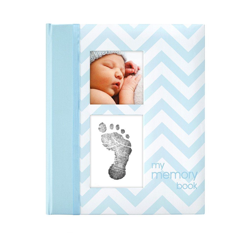 Pearhead Chevron Babyboek - Softcover - Wit/Blauw
