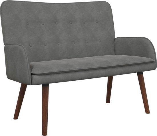 vidaXL 2-Zits Sofa Donkergrijs Fluweel 115 x 61 x 87 cm