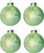 Othmar Decorations Luxe kleine kerstballen - 4x st - 8 cm - groen - glas - ice finish