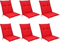 Beautissu Base NL Set 6x Tuinkussens Lage Rug 100 x 50 x 6 cm Kussens Rood