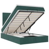 vidaXL Ottoman Bed with Mattresses and LEDs 80x200cm Velvet Dark Green