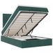 VidaXL Ottoman Bed with Mattress and LED Lighting, Dark Green, 90x190 cm, Velvet