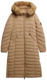 Superdry Fuji Lange Jas Met Bontkap Dames Shaker Beige