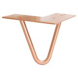 WAGNER Meubelpoot/tafelpoot/meubelvoet - Hairpin Leg - Retro Style - staal gepoedercoat koper, 12 x 12 x 10 cm, been conisch/schuin verloop, geïntegreerde schroefplaat - 12821401