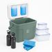 Brisby Koelbox 22L – Frigobox Groen – Tot 40 uur isolatie – Inclusief 4x 450ml Koelelementen, 3-delige Vershoudbakjes Set en 2x 500ml Zwarte RVS Thermosflessen – Slimme sluiting – Koelelementen vast in deksel