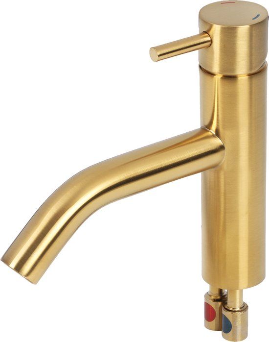 Differnz Wastafelkraan - Mengkraan - Gebogen - Mat Goud