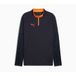 PUMA Maillot d'Entraînement IndividualCUP Fermeture Éclair 1/4 - Bleu Marine/Rouge éclatant/Heat Fire, pointure Small