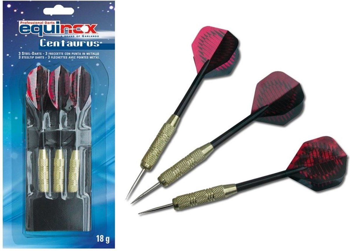 Equinox Cantaurus Dartpijlen set 18gram - 3 Darts - Steeltip Dartpijlen - Met Darts-case - Dartspijlen