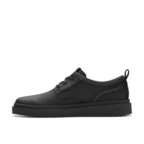 Clarks Polden Lace Mens Black Leather, 7