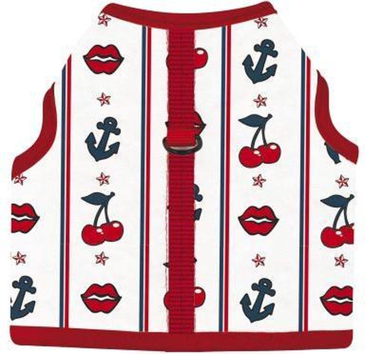 Croci tuig voor hond slot print wit / rood 28-33 cm