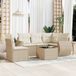 Maison Exclusive - Ensemble de meubles de jardin 6 pièces avec canapé et coussins, beige, en polyrotin