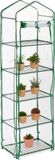 Relaxdays Kweekkas Buiten - 5 Etages - 193 x 58 x 36 cm - IJzer & Folie - Donkergroen/Transparant