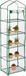 Relaxdays Kweekkas Buiten - 5 Etages - 193 x 58 x 36 cm - IJzer & Folie - Donkergroen/Transparant