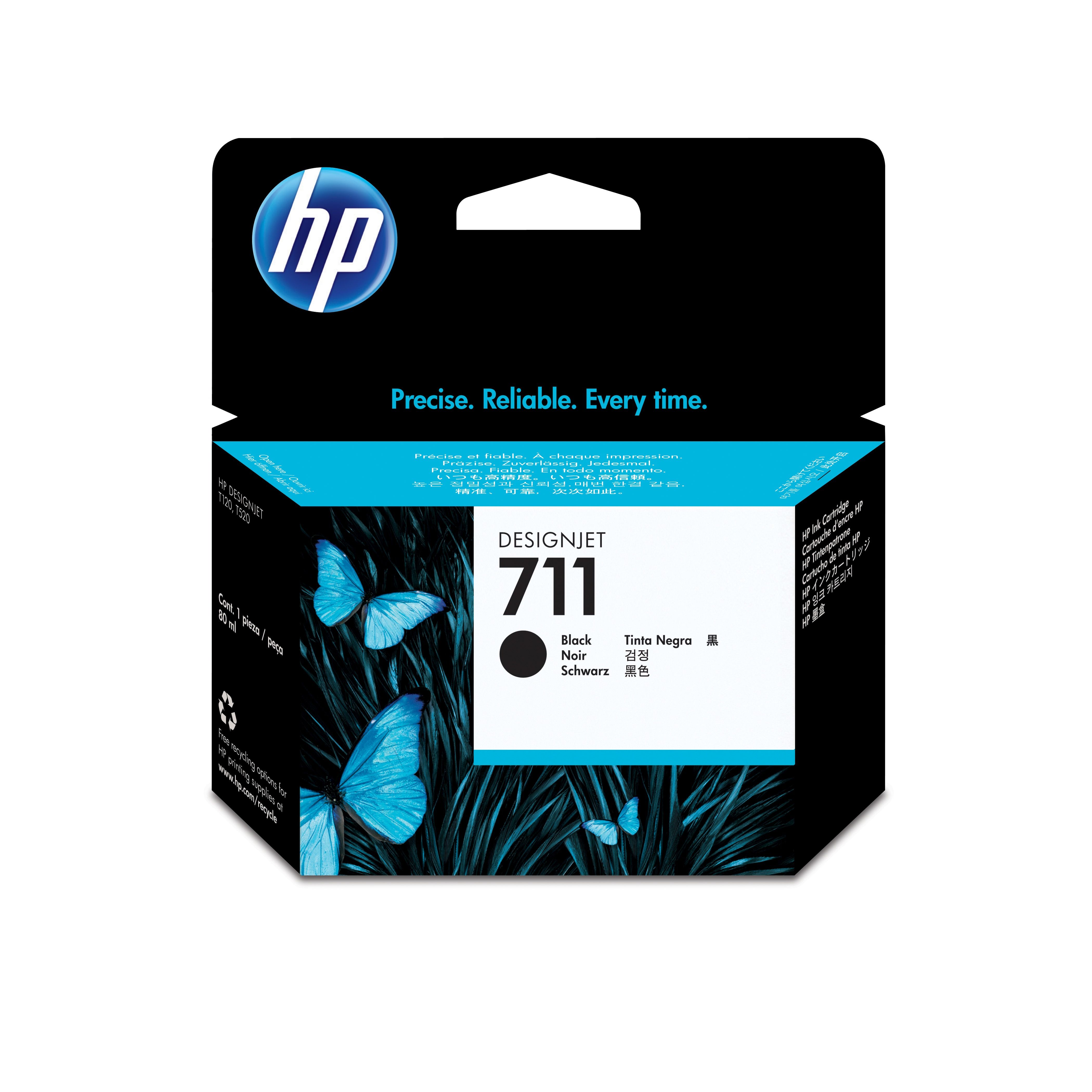 HP 711 Zwarte DesignJet inktcartridge - 80 ml - CZ133A