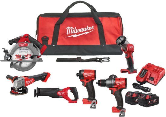 Milwaukee Tools Milwaukee M18 FPP6G3-502B 18V Li-ion accu 6-Delige combiset in transporttas (2x 5.0Ah accu)