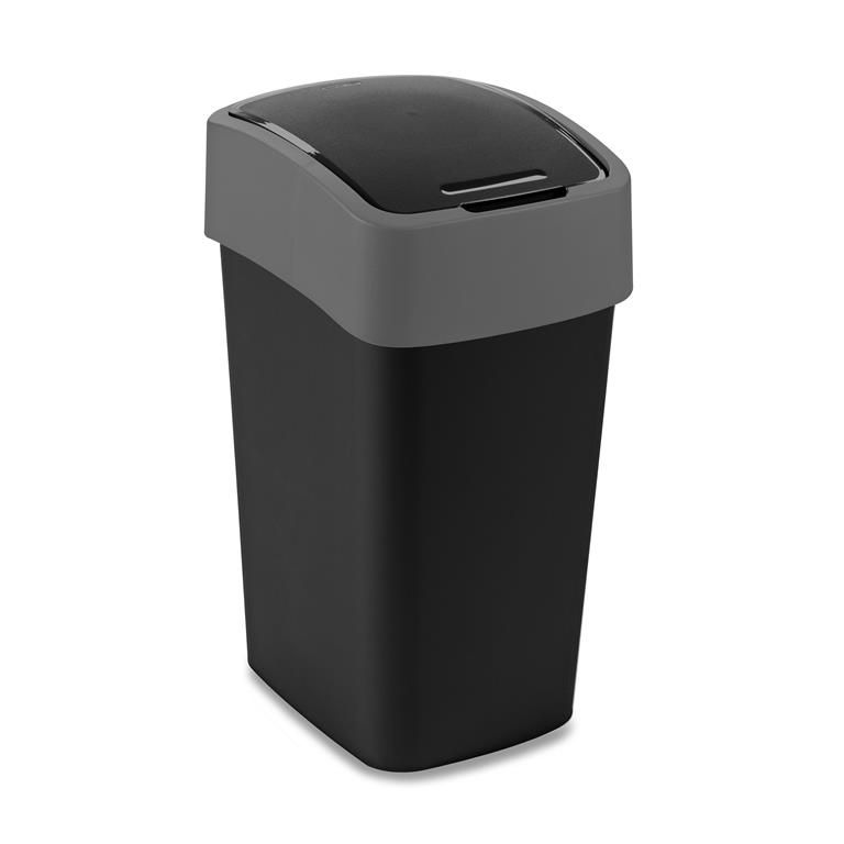 Curver Flip Vuilnisbak - 25 Liter - Zwart/Grijs