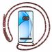 Tumundosmartphone Transparante beschermhoes voor Oppo A60 4G met koord roze/goud