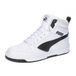 PUMA Unisex Kids Rebound V6 Mid JrSneaker, Puma White Puma Zwart, 38.5 EU