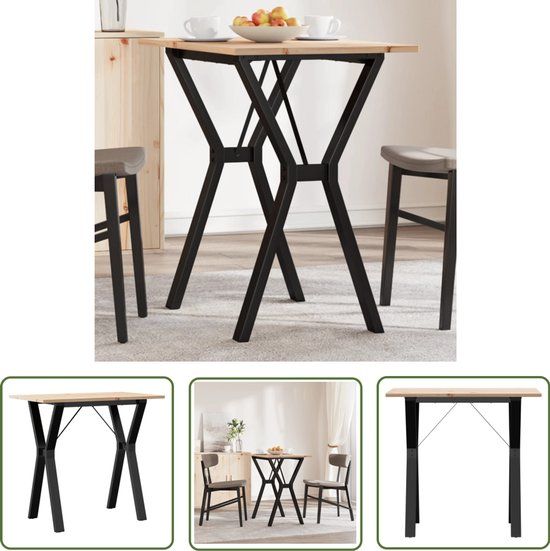vidaXL Eettafel Y-frame 80x50x75 cm massief grenenhout en staal