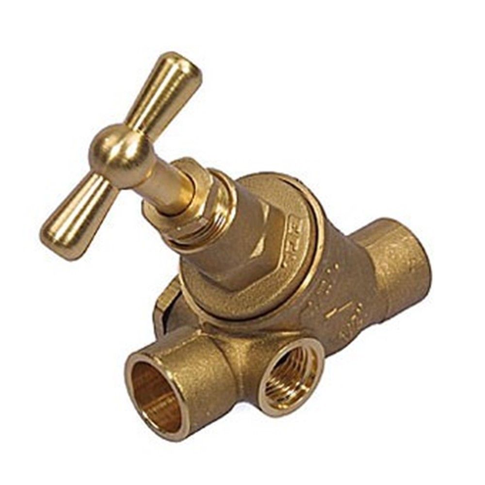 BPE stopkraan met aftapgelegenheid 15x15mm soldeer