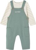 Vertbaudet Fleece babyset met T-shirt en tuinbroek