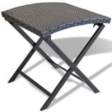 VidaXL Inklapbare Kruk - Poly Rattan - Zwart