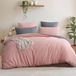 TRANKIELO® - Ensemble de literie 3 pièces 200x220 cm – Microfibre réversible, gris/rose avec fermeture éclair