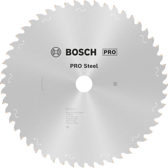 Bosch Accessoires Bosch PRO Staalzaagblad voor cirkelzagen Net-/snoerloos 254 x 2,2 x 25,4 mm T52