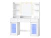 vasagle Coiffeuse blanc avec miroir éclairage RGB et prises 107 x 40 x 144.5 cm