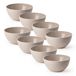 Plasticforte Schaaltjes - 8x - kunststof - kommetjes - dessert/ontbijt - D14 x H6 cm - taupe