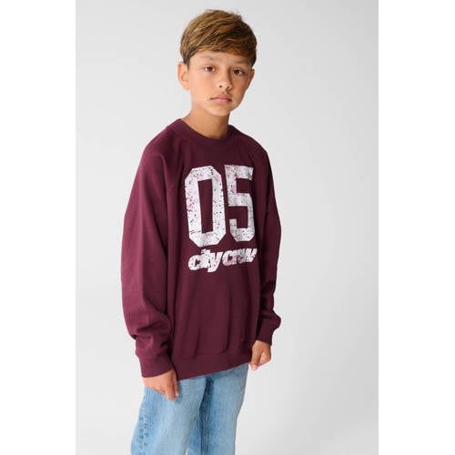 Shoeby sweater met print - donkerrood