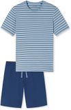 Schiesser Heren Shortama Katoen - Casual Essential - Blauw - Maat 48