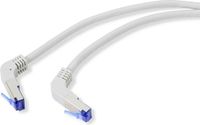 Renkforce RJ45 Netwerkkabel, patchkabel CAT 6A S/FTP 20.00 m Grijs 90° haaks naar onder