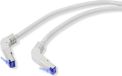 Renkforce RJ45 Netwerkkabel, patchkabel CAT 6A S/FTP 20.00 m Grijs 90° haaks naar onder