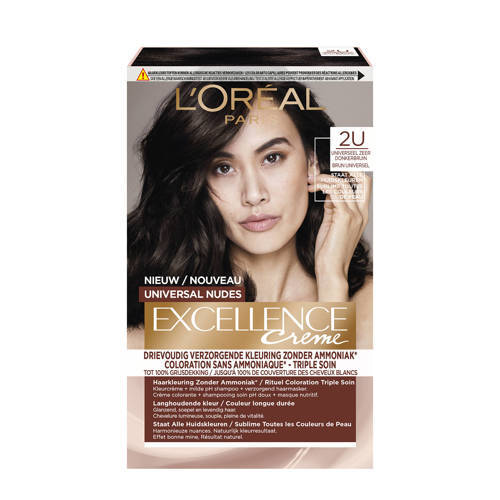 L'Oréal Paris L'Oréal Paris Excellence Crème permanente haarverf Universal Nudes 2U - Universeel Zeer Donkerbruin