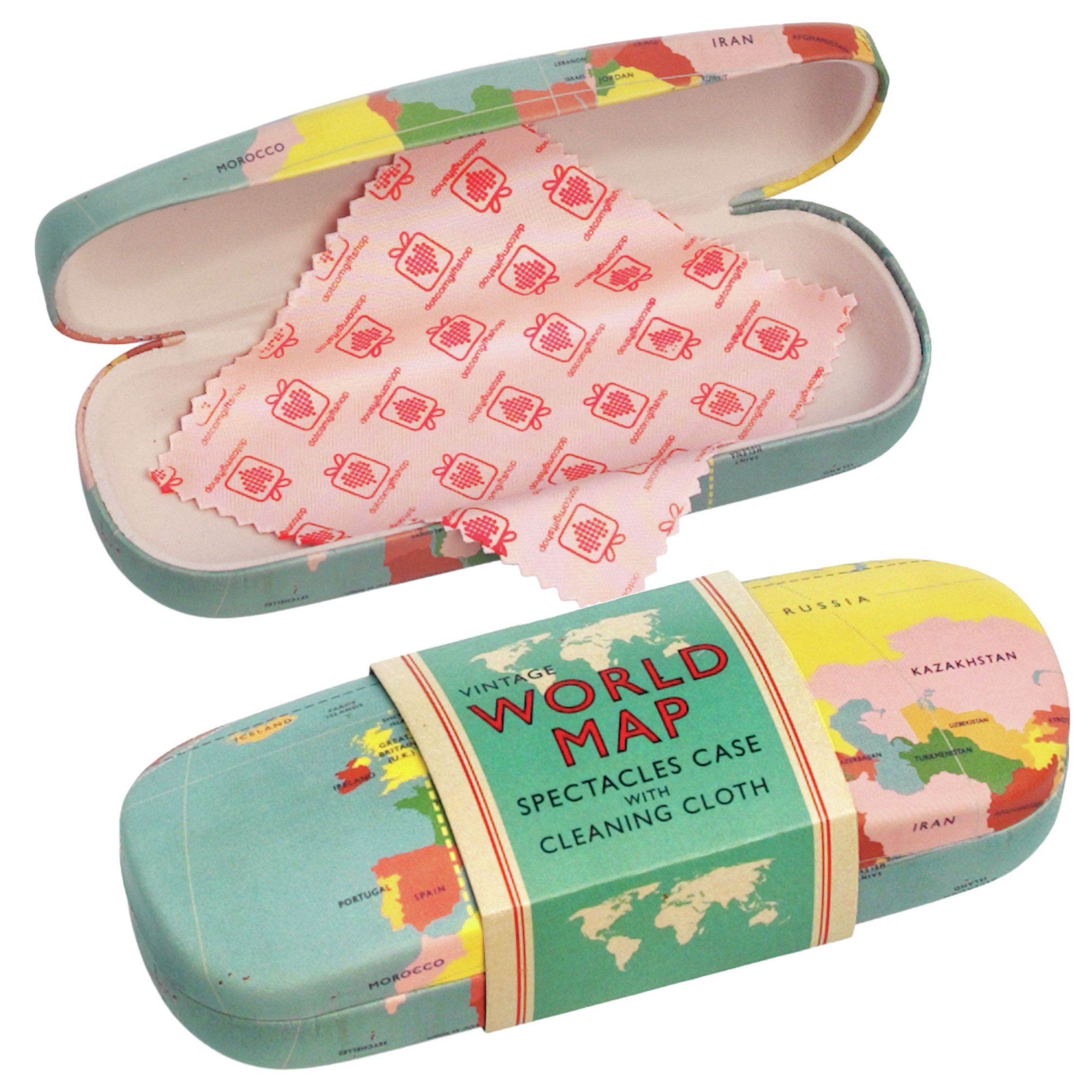 Rex International Brillenkoker Vintage World Map Eyeglass Case - Multicolour