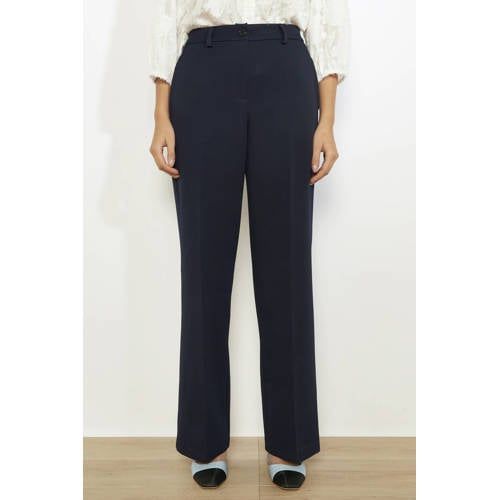 LOLALIZA flared regular waist pantalon donkerblauw