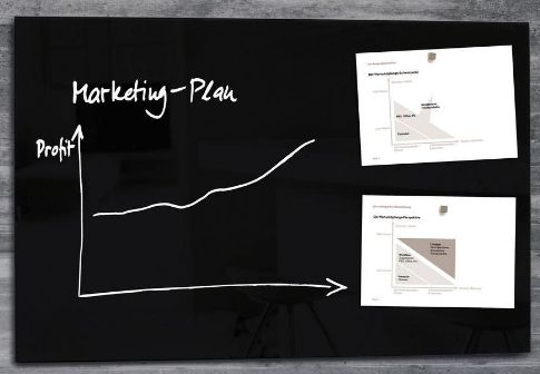 Sigel Artverum Glass Magnetic Board - Black - 100x65cm