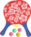 Summertime Beachball set - Hout - Rood - Strand Sport Speelset - met 5x Balletjes