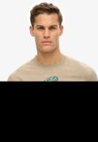 Superdry Biker Rock ruimvallend T-shirt met afbeelding Heren M Roasted Cashew Brown
