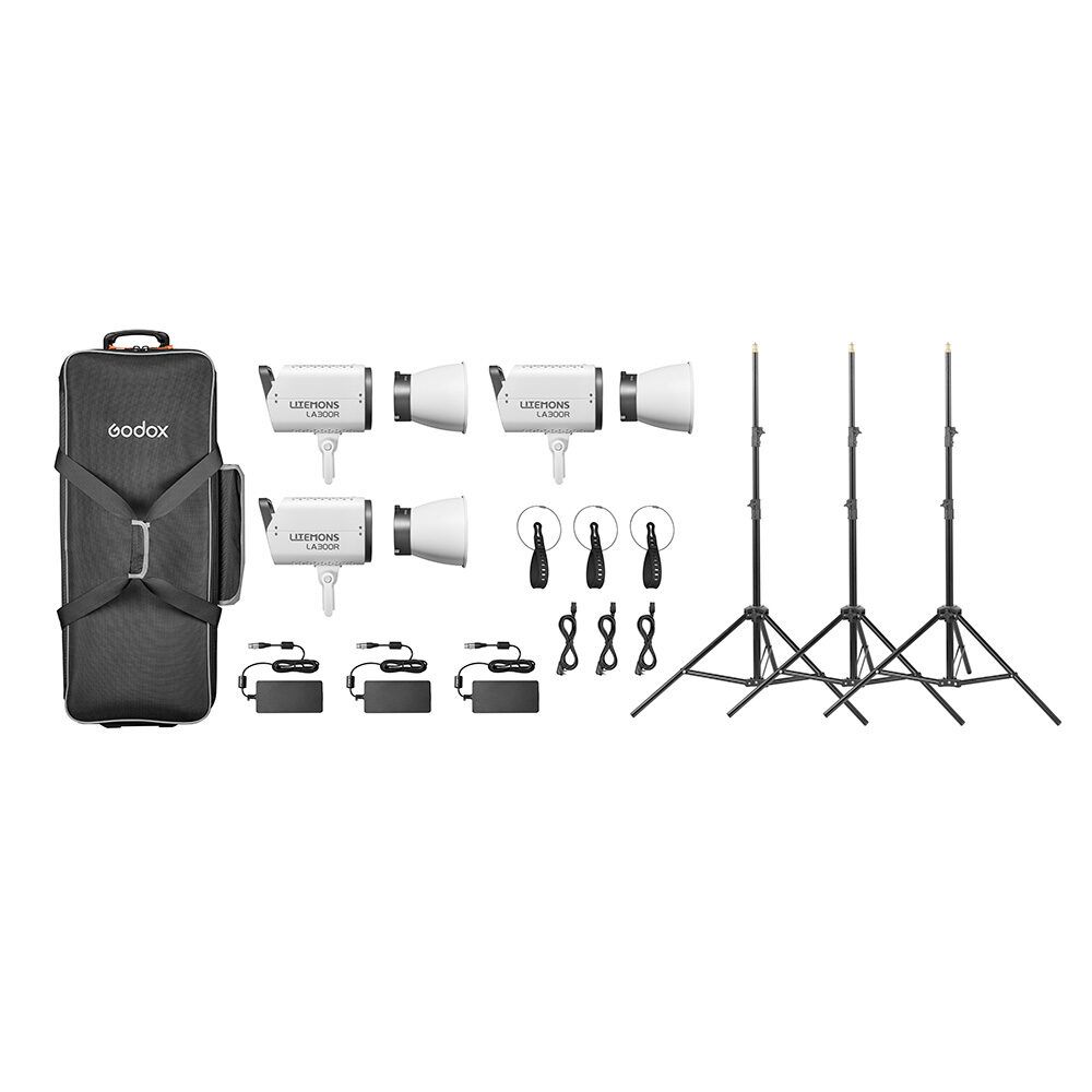 Godox Litemons LA300R RGB COB LED Light 3-light Light Stand kit Wit