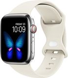 Strap-it Classic Siliconen bandje - Beige - Geschikt voor Apple Watch 38/40/41/42mm