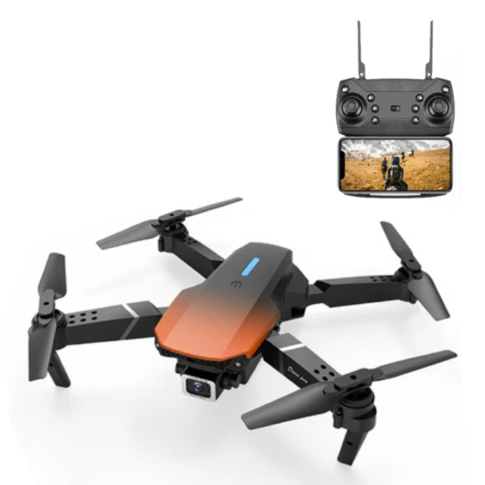 Stuff Certified® Stuff Certified® E88 Mini RC Drone met 4K Camera - WiFi Quadcopter met One Key Auto Return - Oranje