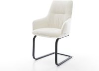 DELIFE Chaise à patins Zelia-Flex avec accoudoir, bouclé noir, beige